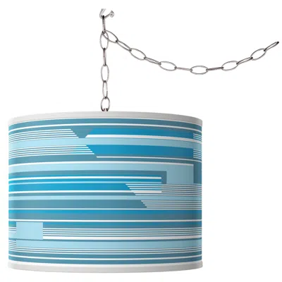 Giclee Glow Urban Stripes  Plug-in Swag Pendant