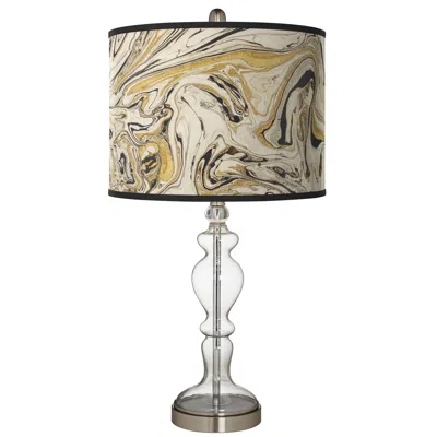 Giclee Glow Venetian Marble Giclee Apothecary Clear Glass Table Lamp