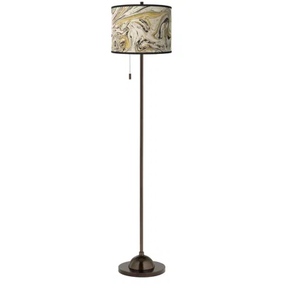 Giclee Glow Venetian Marble  Bronze Club Floor Lamp