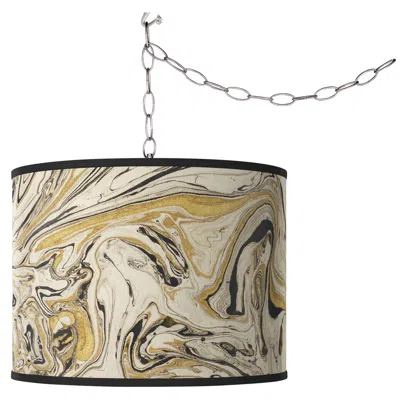 Giclee Glow Venetian Marble  Plug-in Swag Pendant