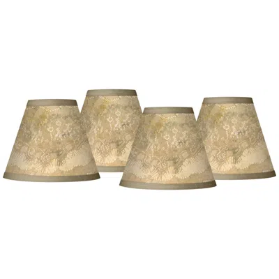 Giclee Glow Vintage Lace Giclee Set Of Four Shades 3x6x5 (clip-on)