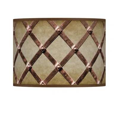 Giclee Glow Weave Printed Rustic Pattern  Lamp Shade 13.5x13.5x10 (spider)