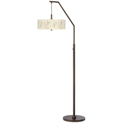 Giclee Glow Weeping Willow Bronze Downbridge Arc Floor Lamp