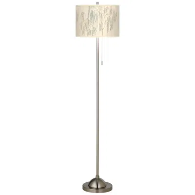 Giclee Glow Weeping Willow Brushed Nickel Pull Chain Floor Lamp