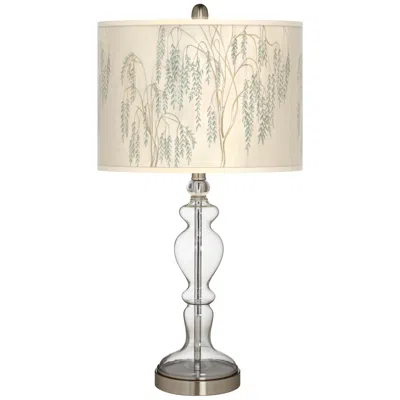 Giclee Glow Weeping Willow Giclee Apothecary Clear Glass Table Lamp