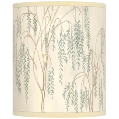 Giclee Glow Weeping Willow Pattern Drum Lamp Shade 10x10x12 (spider)