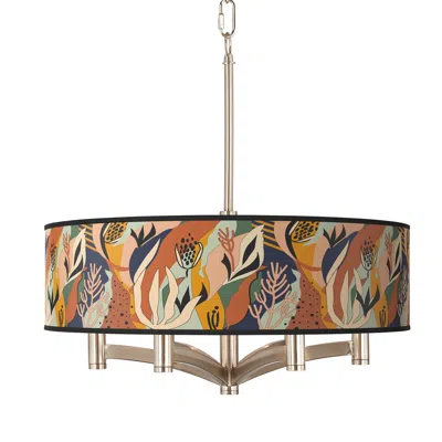Giclee Glow Wild Desert Ava 6-light Nickel Pendant Chandelier