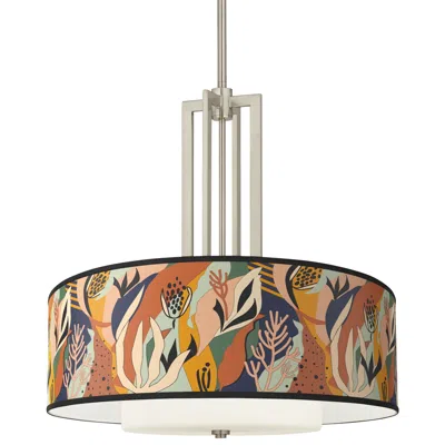 Giclee Glow Wild Desert Carey 24" Brushed Nickel 4-light Modern Chandelier