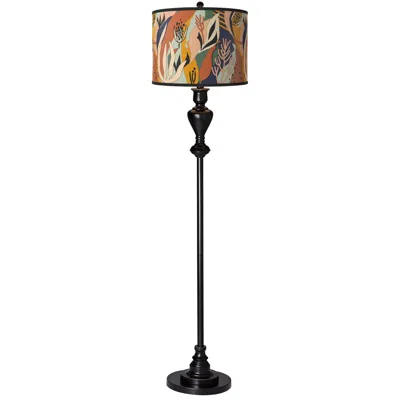 Giclee Glow Wild Desert  Black Bronze Floor Lamp