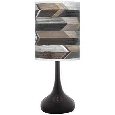 Giclee Glow Woodwork Arrows Giclee Black Droplet Table Lamp