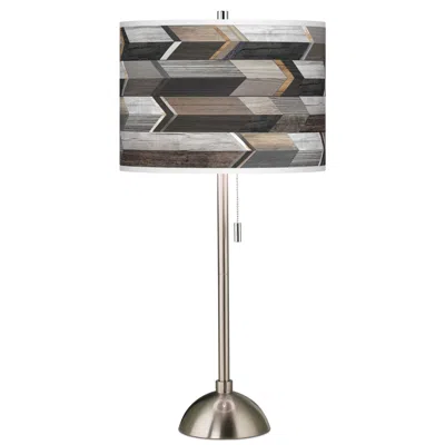 Giclee Glow Woodwork Arrows Giclee Brushed Nickel Table Lamp