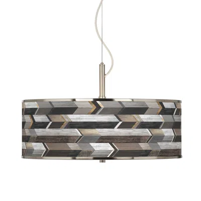 Giclee Glow Woodwork Arrows  20" Wide Pendant Light