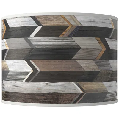 Giclee Glow Woodwork Arrows Giclee Round Drum Lamp Shade 15.5x15.5x11 (spider)