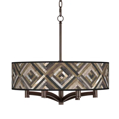 Giclee Glow Woodwork Diamonds Ava 6-light Bronze Pendant Chandelier
