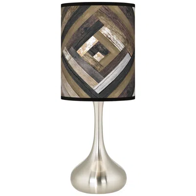 Giclee Glow Woodwork Diamonds Giclee Modern Rustic Droplet Table Lamp