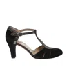 Gielle Charleston Shoe In Black Velvet In Black