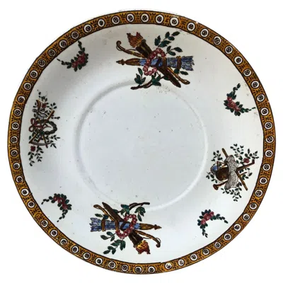 Pre-owned Gien 19th Century French Plate  In Gray