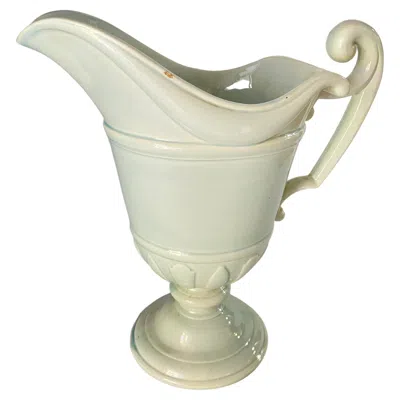 Pre-owned Gien Decorative Urn In White Porcelain By  France 1930 Signed