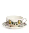 Gien Dominoté Breakfast Cup & Saucer Set