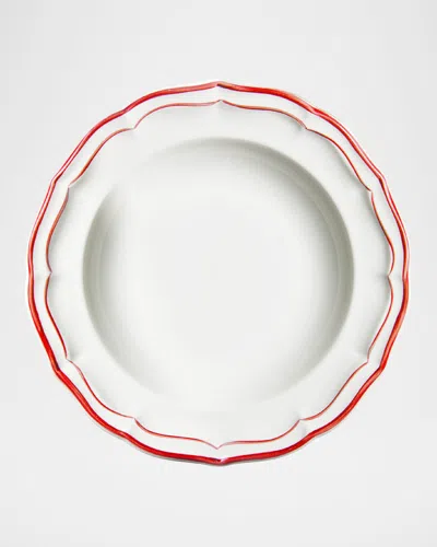 Gien Filet Rim Soup Bowl In Red