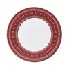 Gien France Arcadia Red Dinner Plates, Set Of 2
