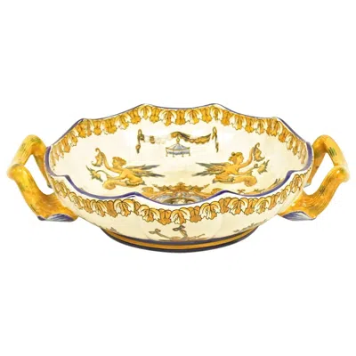 Pre-owned Gien Glazed Earthenware Two-handled Bowl Of The 'faiencerie De ' In Orange