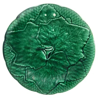 Pre-owned Gien Green Majolica Leaf Plate  Circa 1950