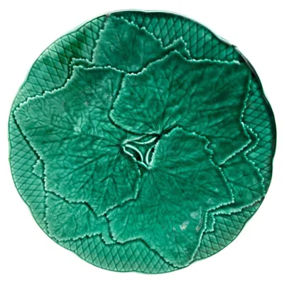Pre-owned Gien Green Majolica Leaf Plate  Circa 1950