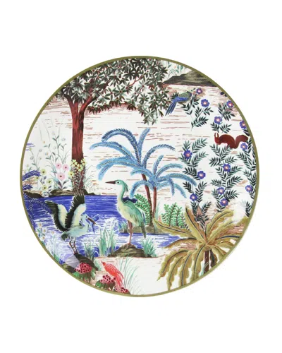 Gien Le Jardin Du Palais Canape Plate In Heron