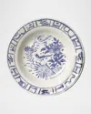 Gien Oiseau Blue & White Rimmed Soup Plate In Blue/white
