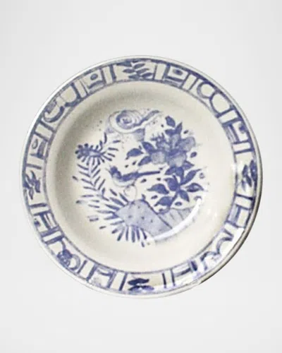 Gien Oiseau Blue & White Rimmed Soup Plate In Blue/white
