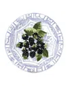 Gien Oiseau Blue Dessert Plate In Blackberry