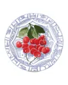 Gien Oiseau Blue Dessert Plate In Cherry