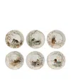 Gien Set Of 6 Assorted Sologne Dessert Plates