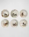 Gien Sologne Assorted Dessert Plates, Set Of 6 In Multi