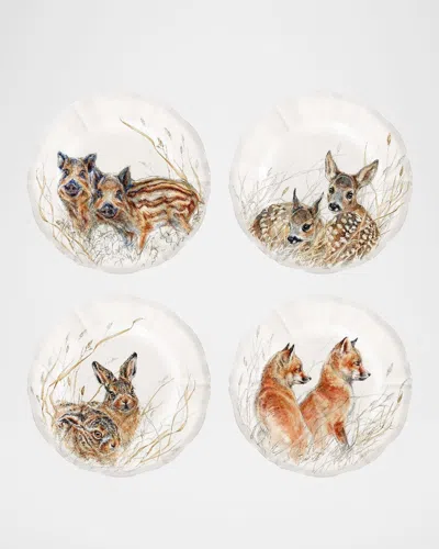 Gien Sologne Canape Plates, Set Of 4 In Multi