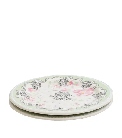 Gien X Ladurée Set Of 2 Pompadour Coasters In White