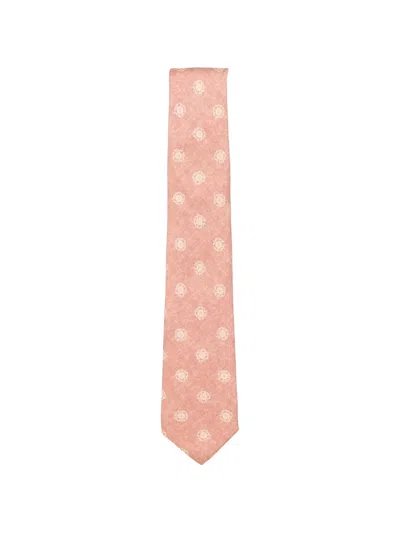 Gierre Milano Floral-print Silk Tie In Pink