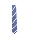 Gierre Milano Stripe-pattern Silk Tie In Blue