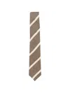Gierre Milano Stripe-pattern Silk Tie In Brown