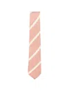 Gierre Milano Stripe-pattern Silk Tie In Pink