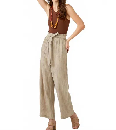 Giftcraft Belted Cabana Crinkle Pant In Sand In Neutral