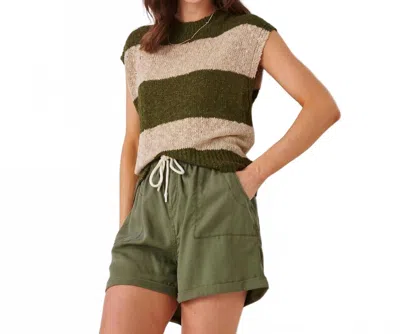 Giftcraft Knit Round Neck Cap Sweater In Green In Multi