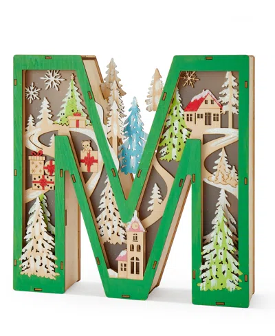 Giftcraft Led Wood Monogram Letter Decor In Green