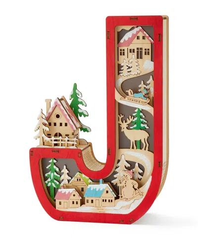 Giftcraft Led Wood Monogram Letter Decor In Red