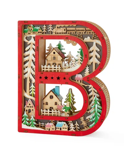 Giftcraft Led Wood Monogram Letter Decor In Red