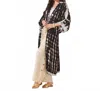Giftcraft Long Tie Dye Kimono In Black/white In Black