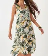 GIFTCRAFT PRINTED PALM DRESS IN GREEN