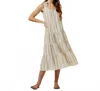 Giftcraft Stripe Tank Maxi Dress In Beige In Neutral