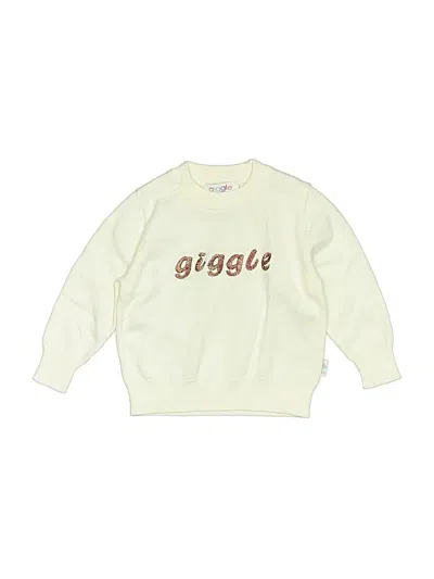 Pre-owned Giggle Babies' Pullover Sweater In White